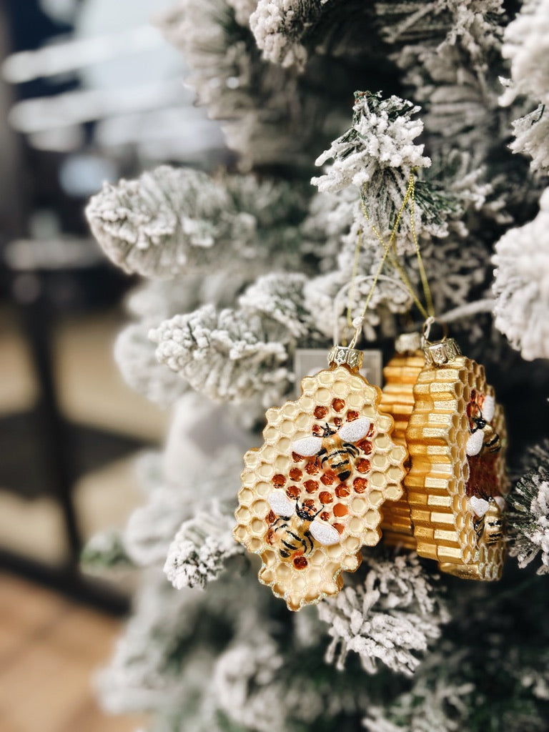 Blown Glass Honeycomb Ornament