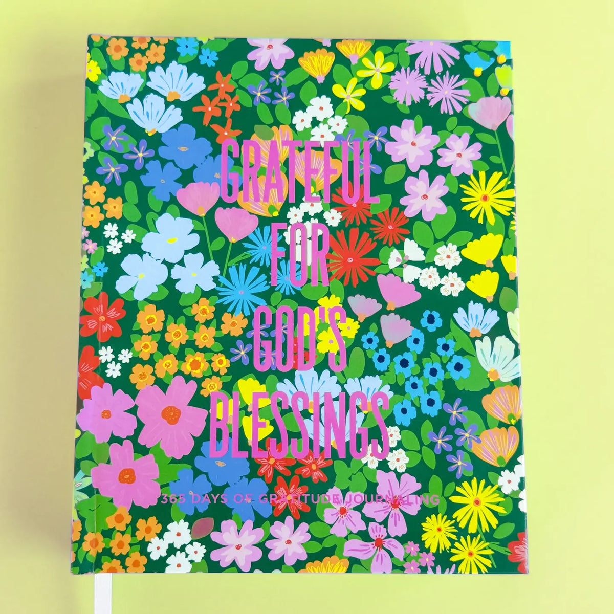 Grateful for God's Blessings 365 day Christian gratitude journal with colorful floral hardcover