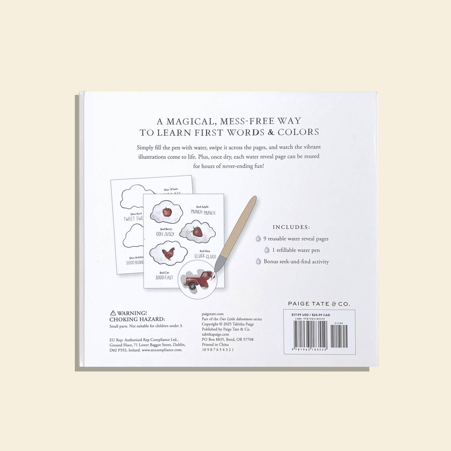 Wishy Washy Water Reveal Activity Book | Reusable No-Mess Coloring