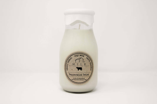 Milk Bottle Candle Peppermint Twist