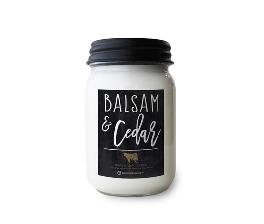 13 oz Mason Jar Christmas Candle: Balsam & Cedar