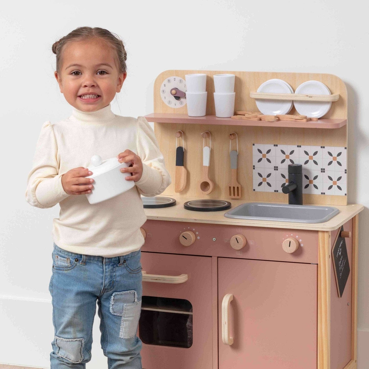 Wooden Play Kitchen Set