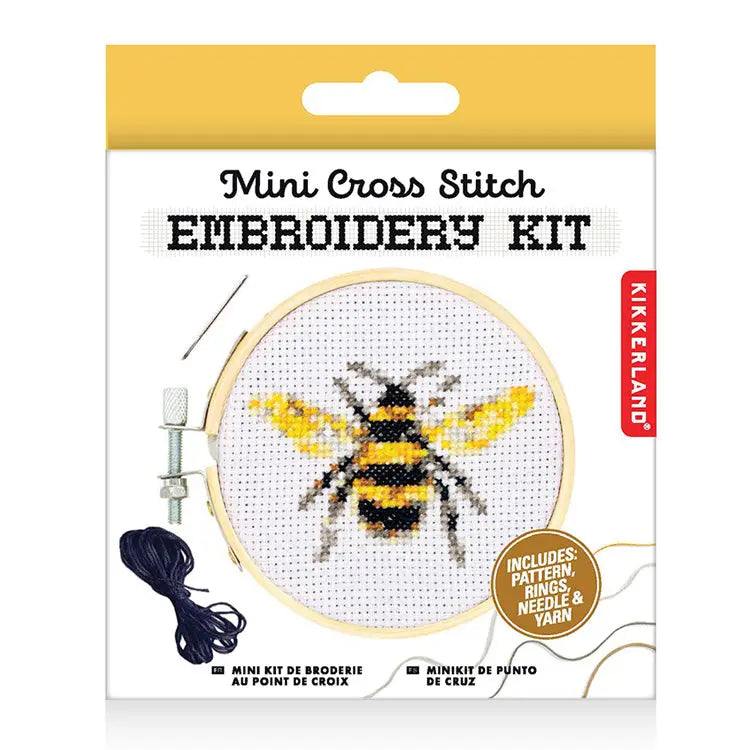 Bee Mini Cross Stitch Embroidery Kit
