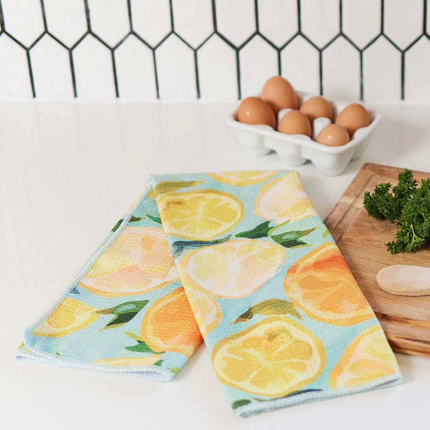 Lemon Slices Eco Kitchen Tea Towel