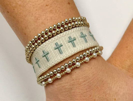 Cross Adjustable Woven Bracelet