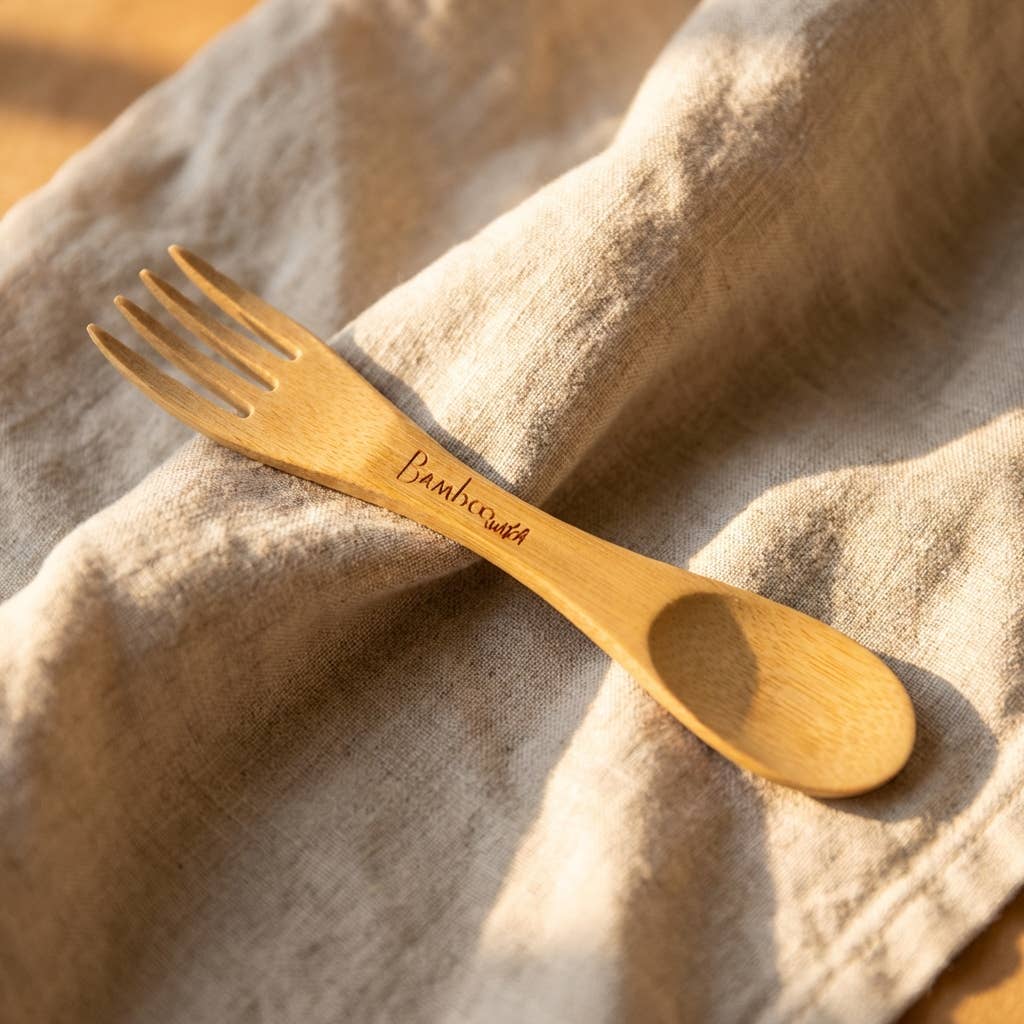 Large Bamboo Spork Utensil