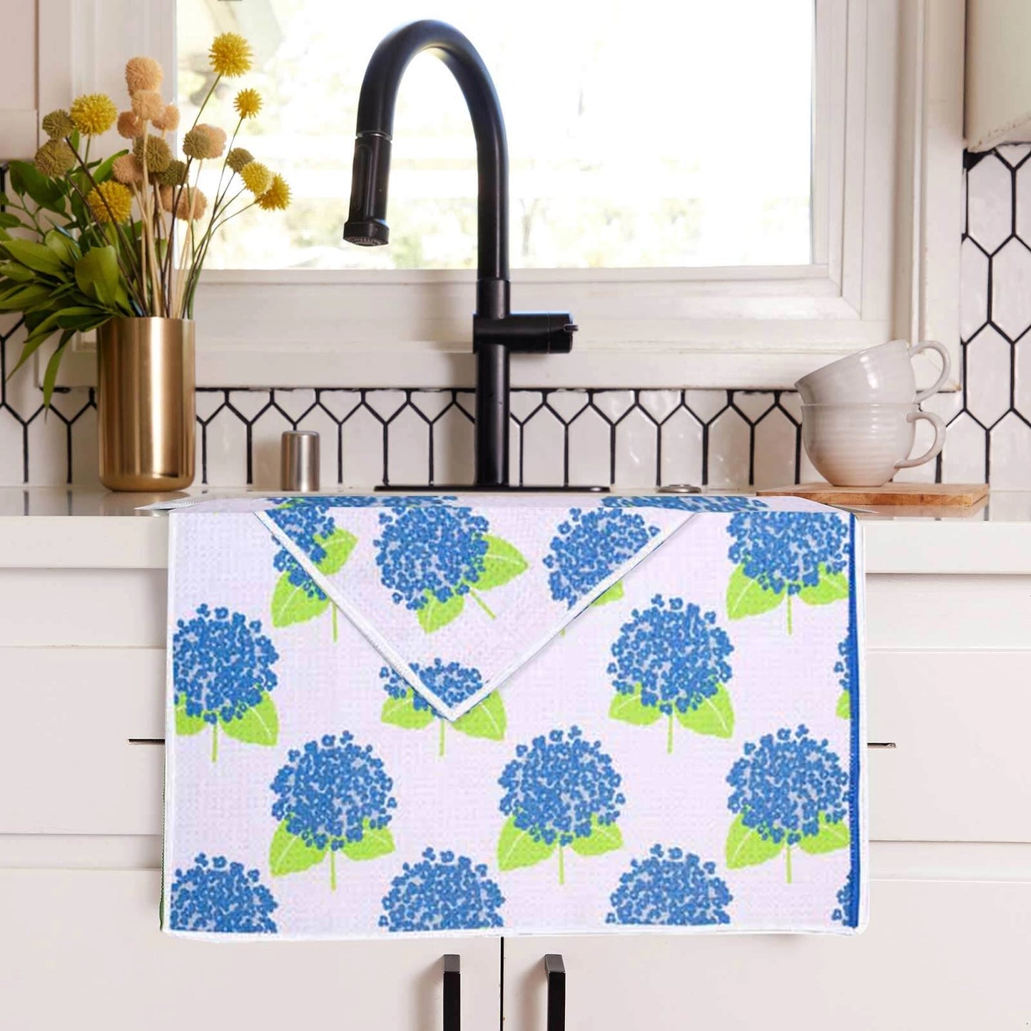 Hydrangea Eco Kitchen Tea Towel