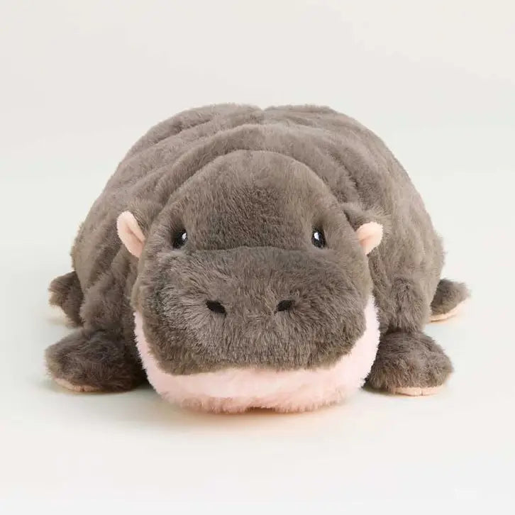 Warmies Hippo 13-inch gray microwavable weighted plush stuffed animal with French lavender