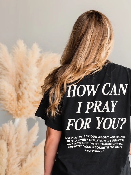 Black It's a Good Day to Pray Christian graphic T-shirt with cream lettering