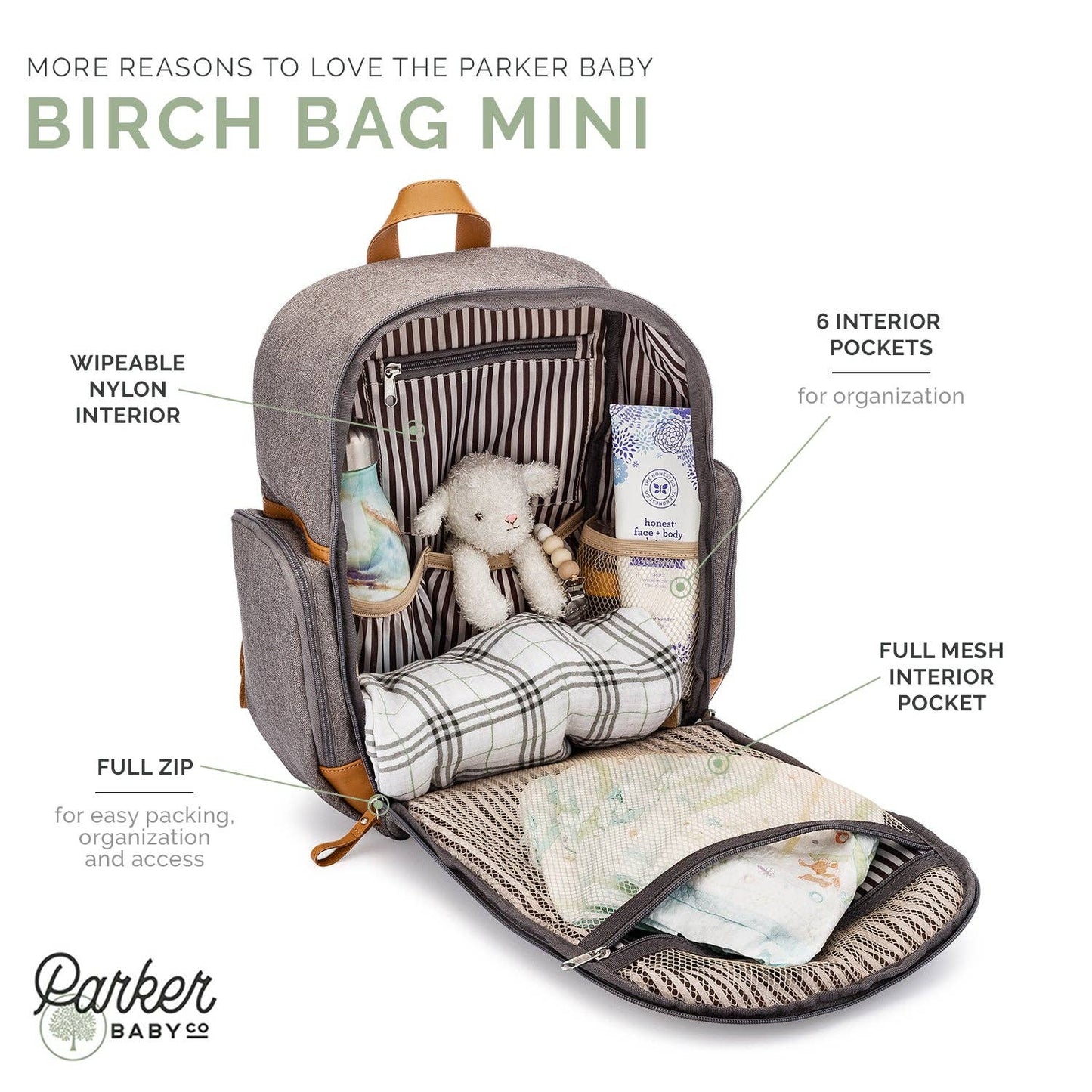 Birch Bag Mini - Diaper Backpack in Gray