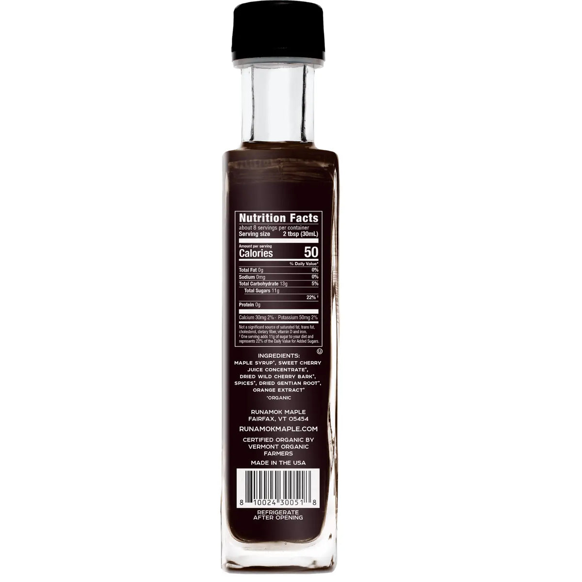 Runamok Maple Old Fashioned Cocktail Mixer nutrition facts and ingredients
