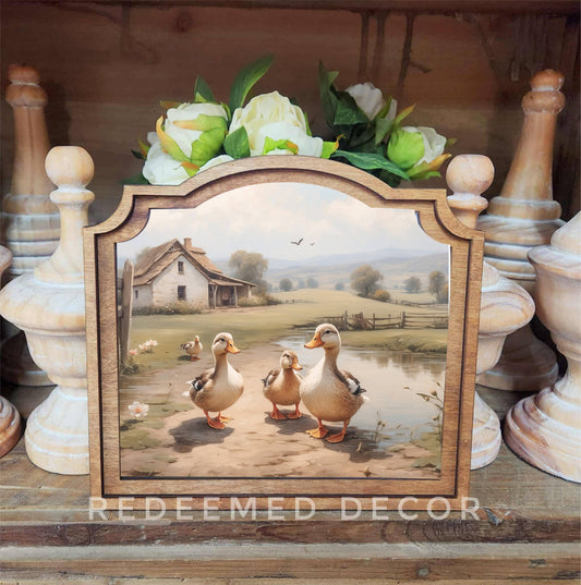 Provincial Farmhouse Ducks Framed Art
