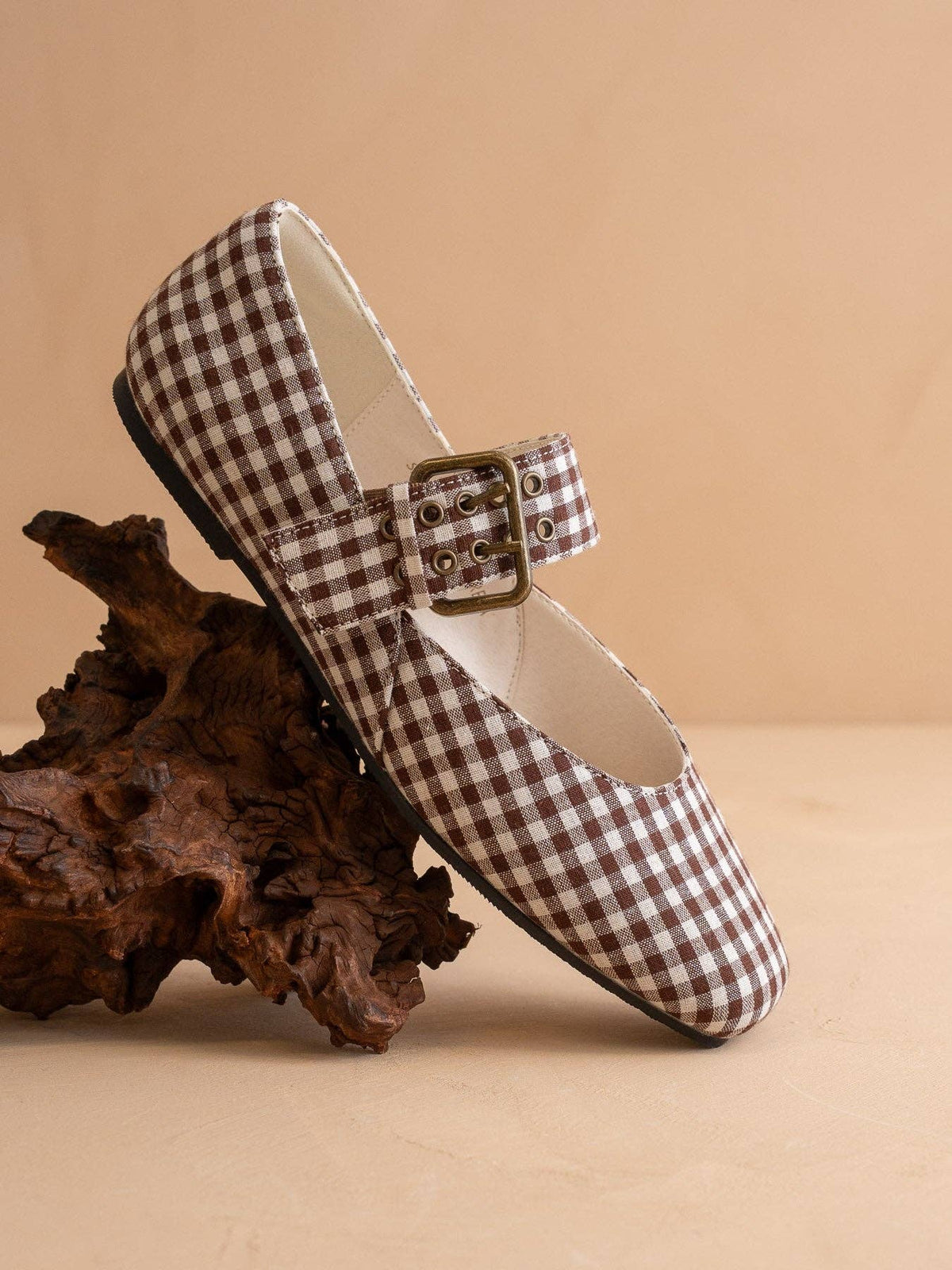 The Soho Coffee Gingham Ballet Flats