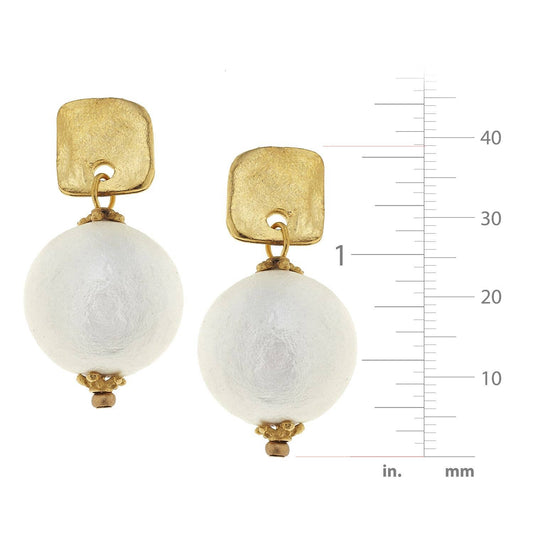Gold Posts with Cotton Pearl Earrings – Susan Shaw
