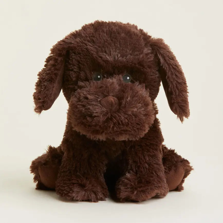 Warmies Chocolate Lab 13 inch microwavable weighted Labrador puppy plush with French lavender