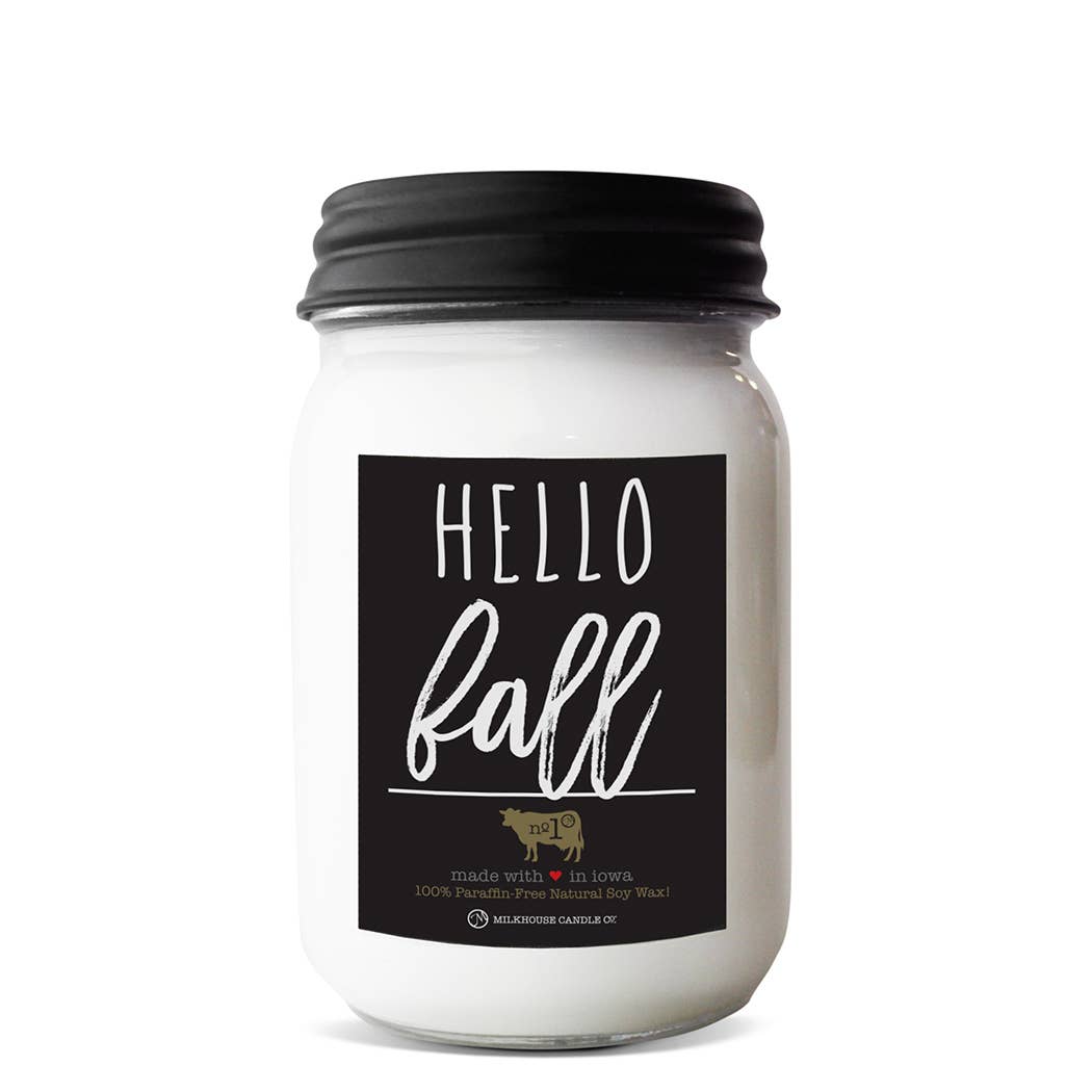 Hello Fall 13 oz Mason Jar Candle