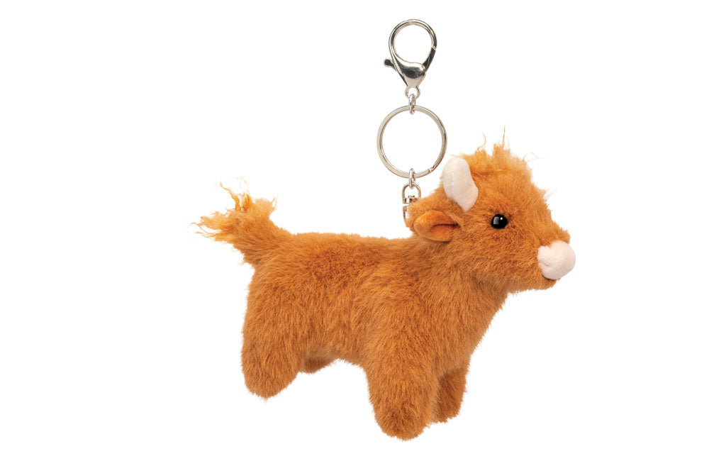 Douglas Highland Cow plush bag charm backpack clip