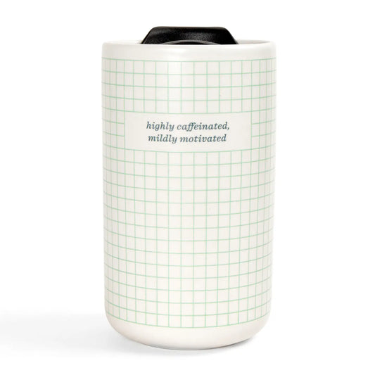 Highly Caffeinated Ceramic Travel Mug | 20 oz Coffee Tumbler