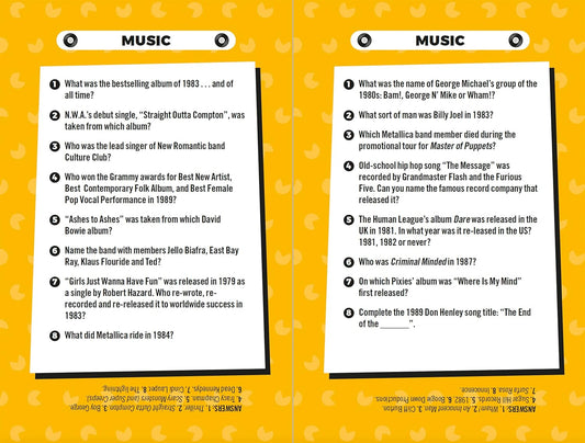 Best of the 80's Trivia Game