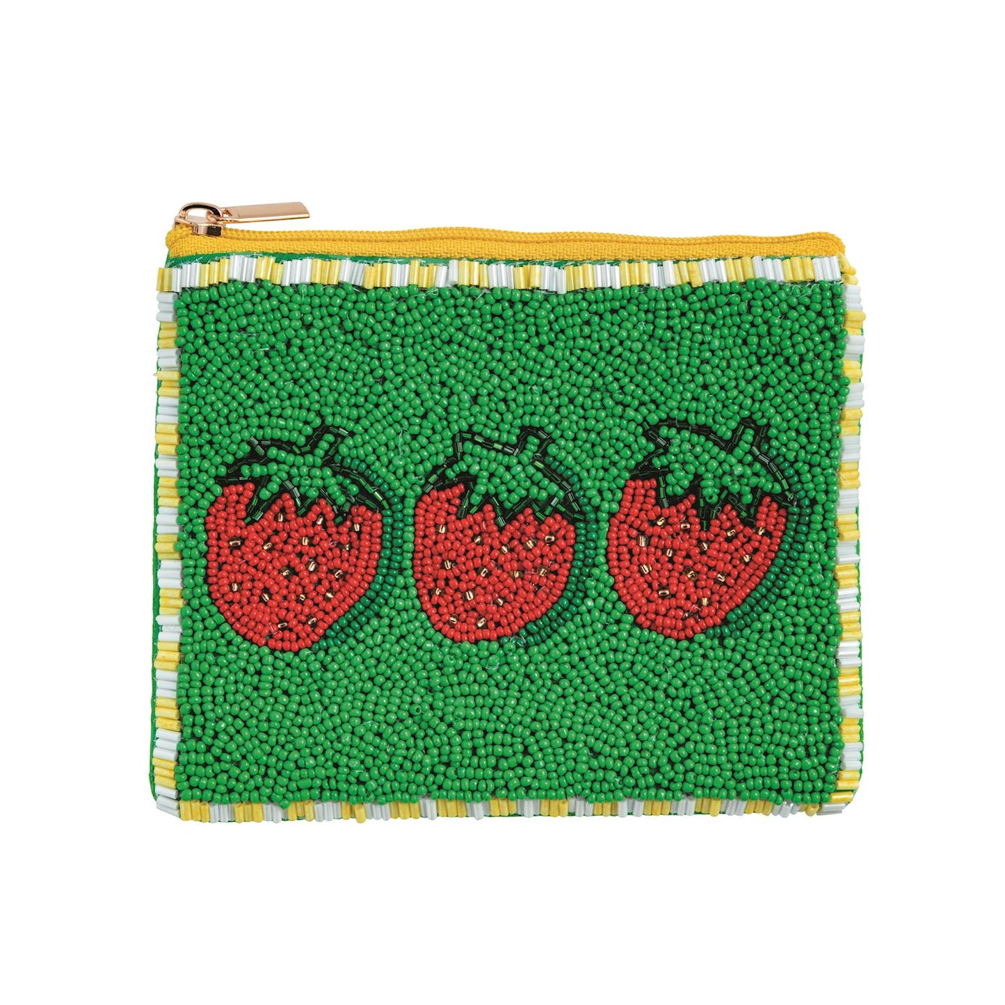 Fruit Stand Beaded Zip Pouch