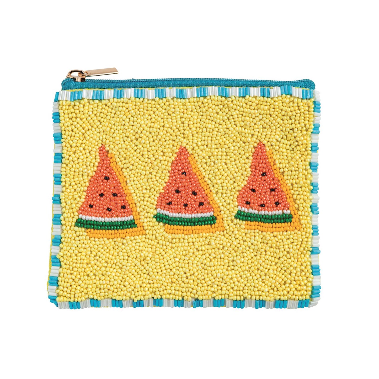 Fruit Stand Beaded Zip Pouch
