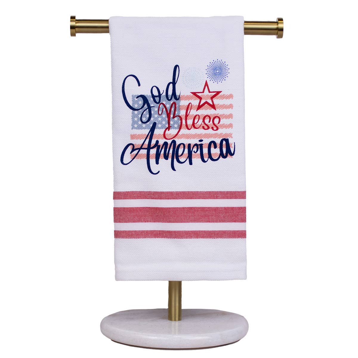 God Bless America Hand Towel   White/Red/Blue   20x28