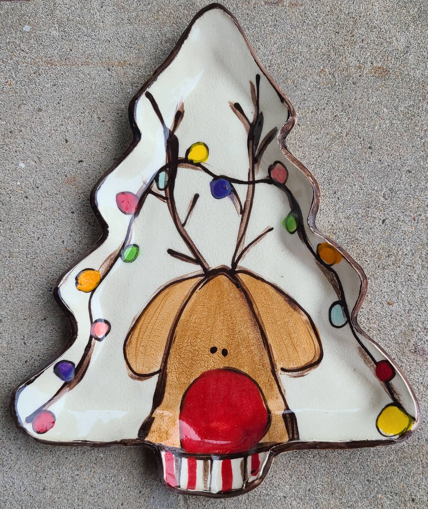 Reindeer Lights Tree Plate