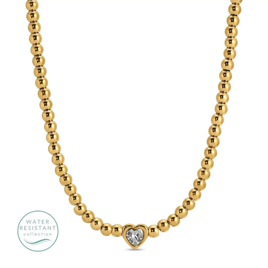 The Collins Beaded Heart Necklace