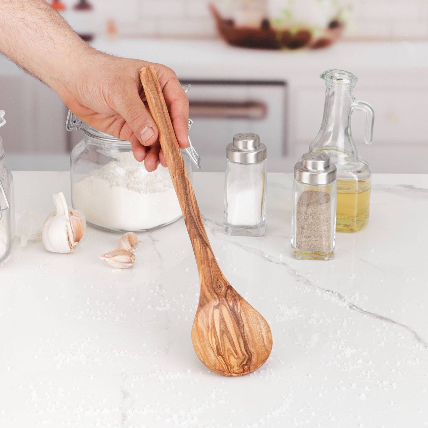Olive Wood Cooking Spoon – Handmade Kitchen Utensil