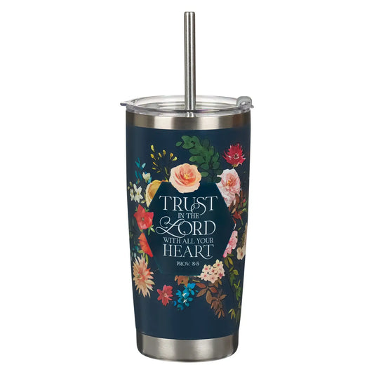 Proverbs 3:5 Tumbler with Straw