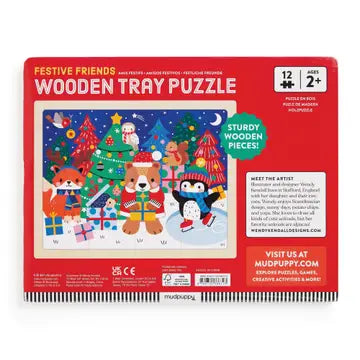 Festive Friends 12 Piece Wooden Tray Puzzle