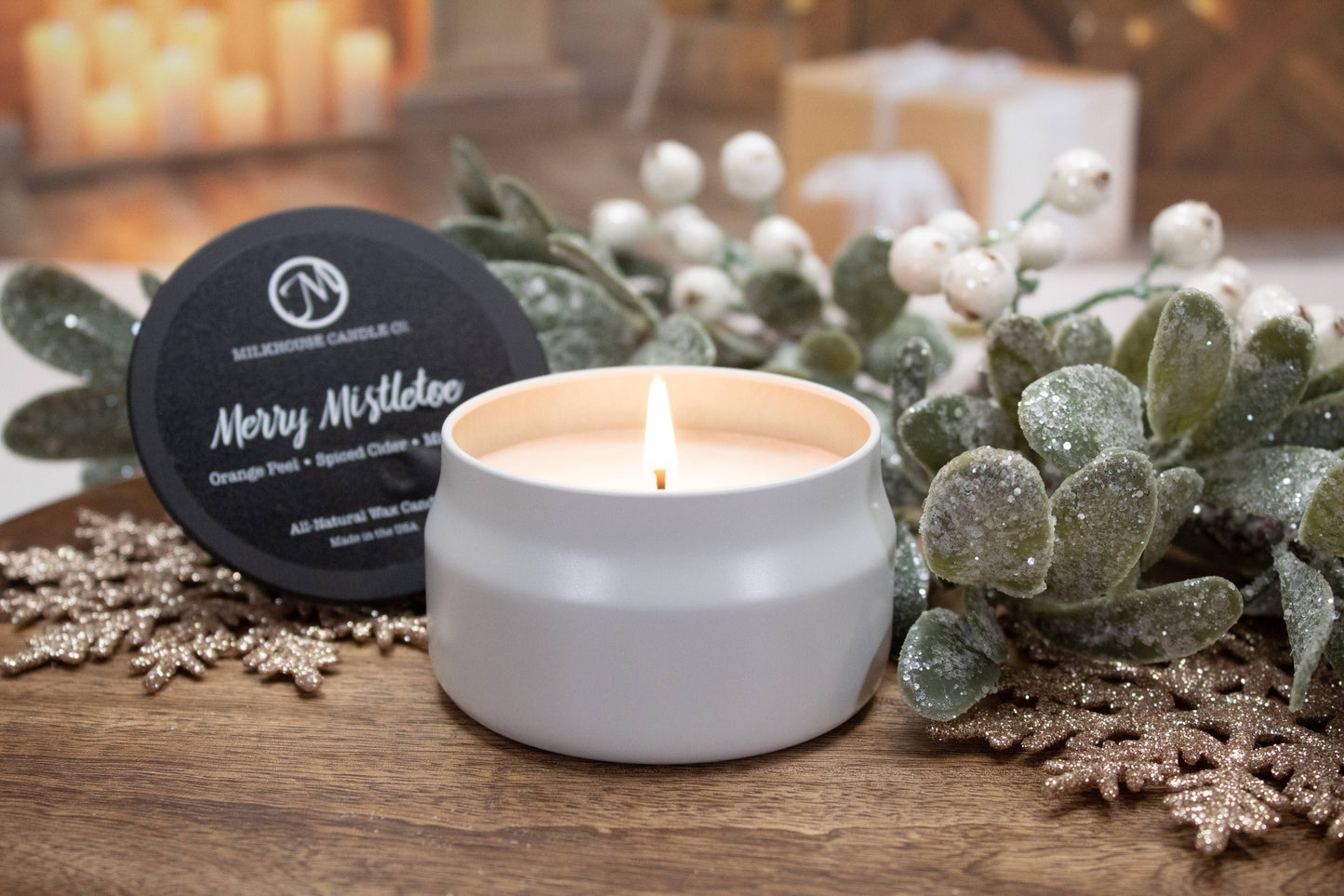 Merry Mistletoe 3.75 oz Traveler Tin Candle