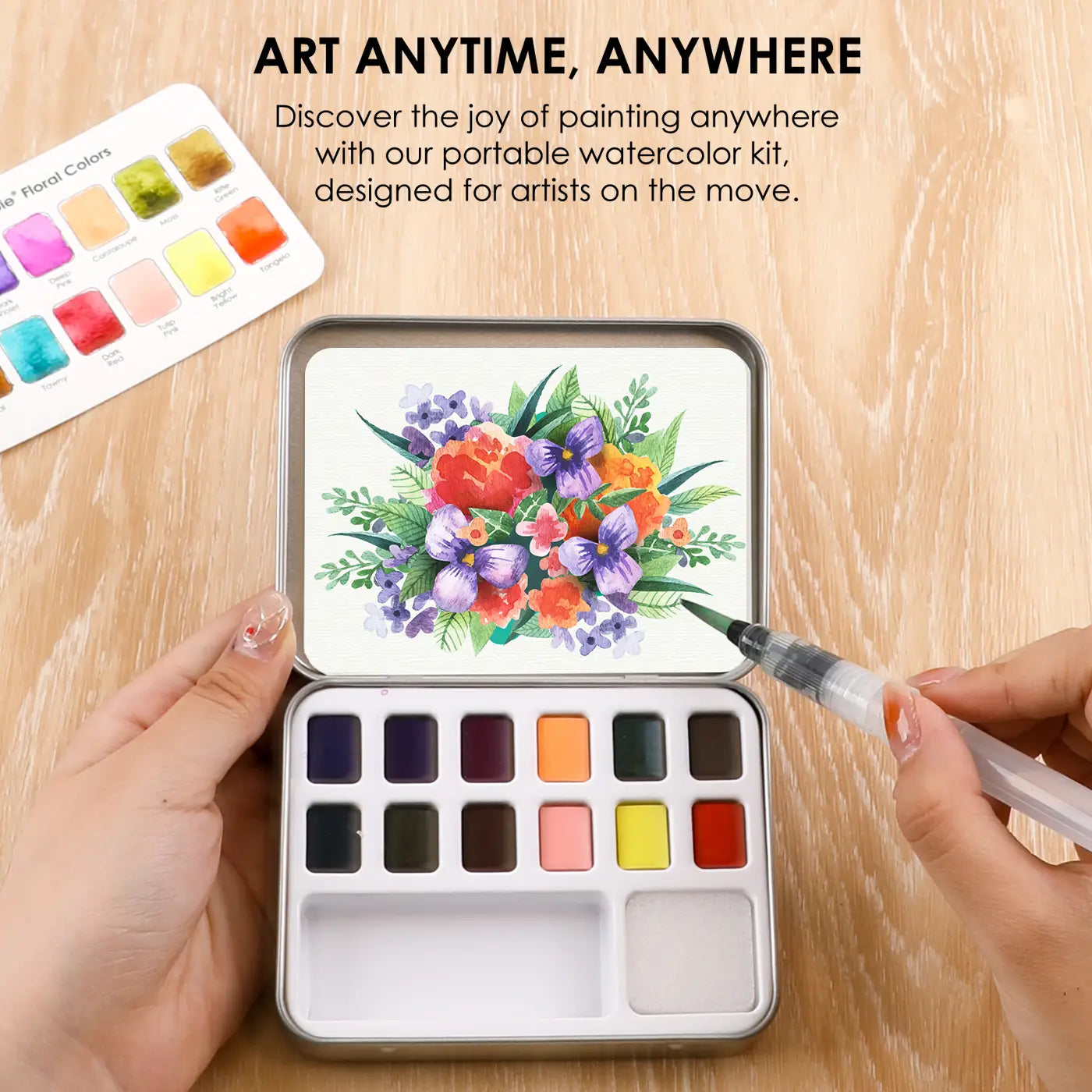 Floral Watercolors Pocket Set