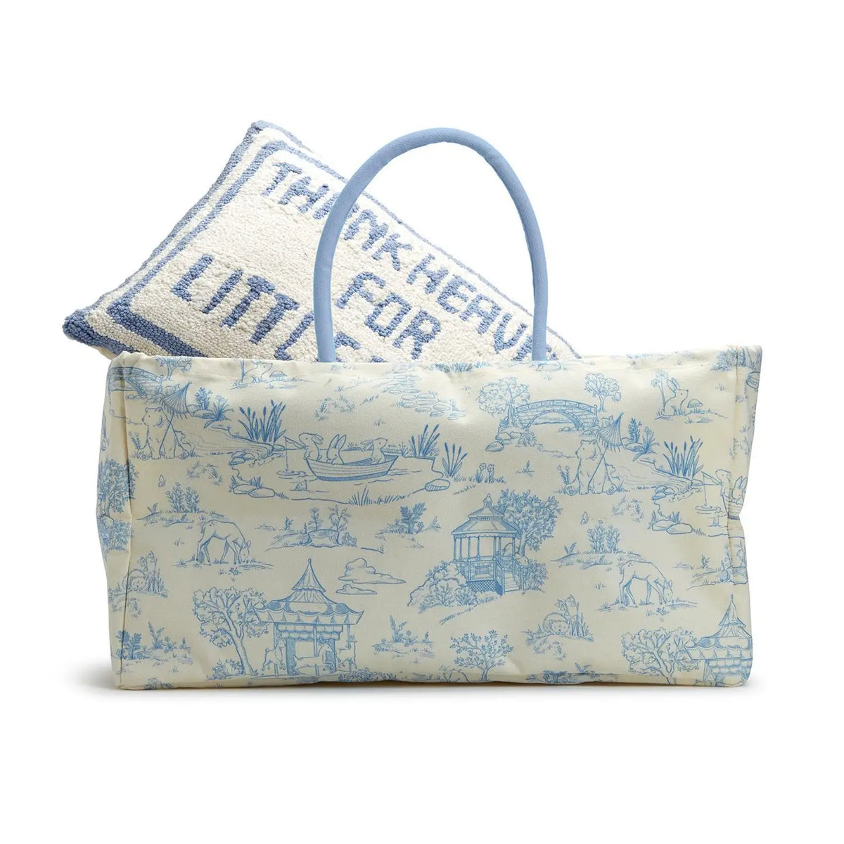 Toile Storage Tote & Hamper | Cotton Canvas Nursery Organizer