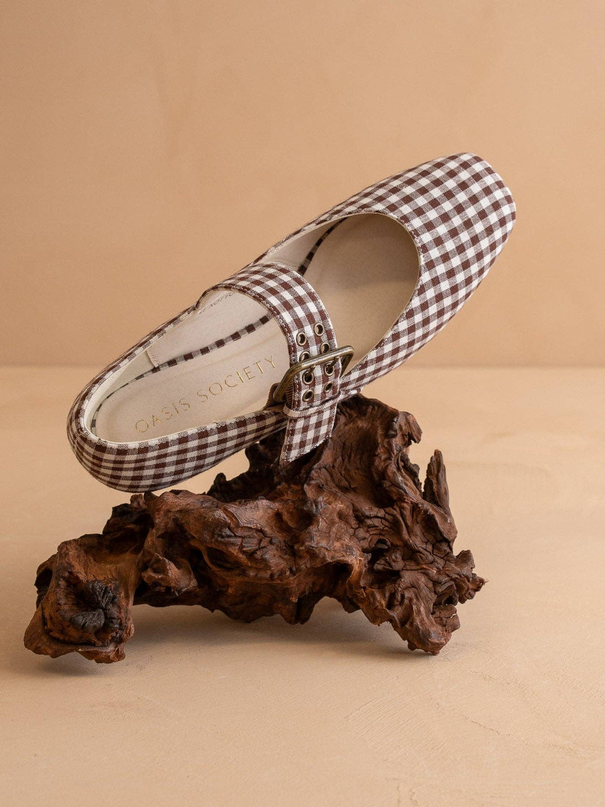 The Soho Coffee Gingham Ballet Flats
