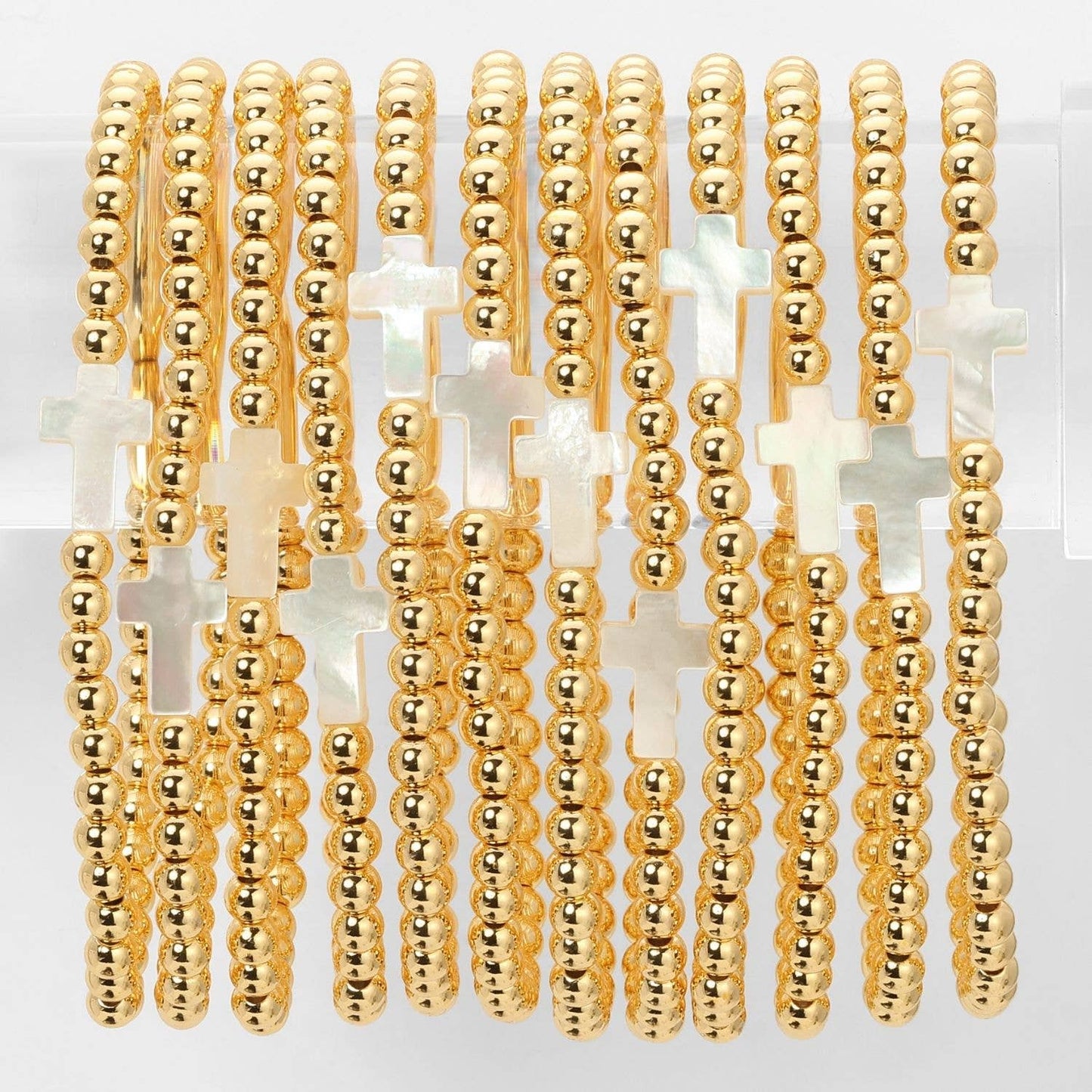 Shell Cross 4mm Bracelet