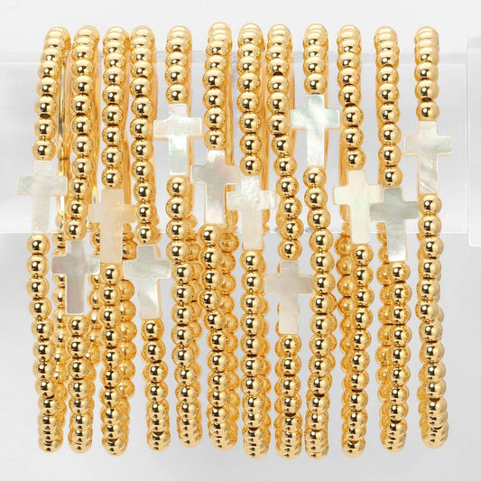 Shell Cross 4mm Bracelet