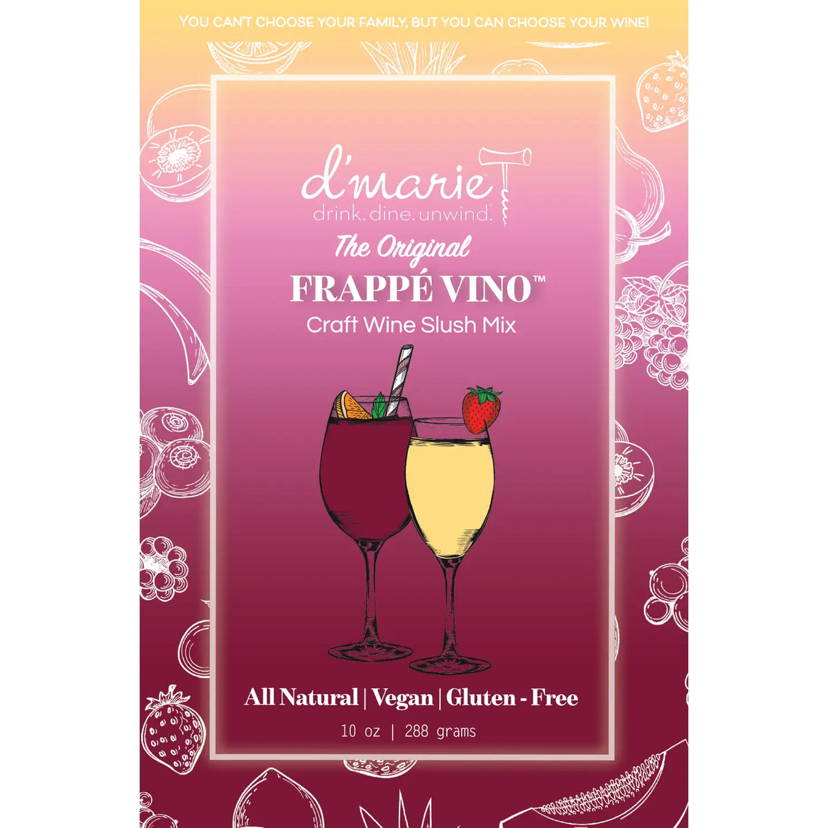 D’Marie Original Frappé Vino Craft Wine Slush Mix 10 oz