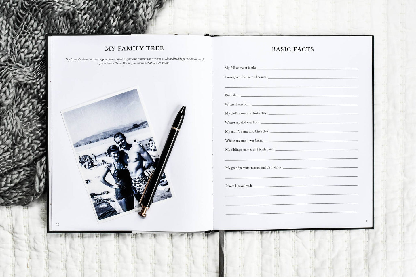 MOM Tell Me Your Story Journal - Linen Bound Life Story Book