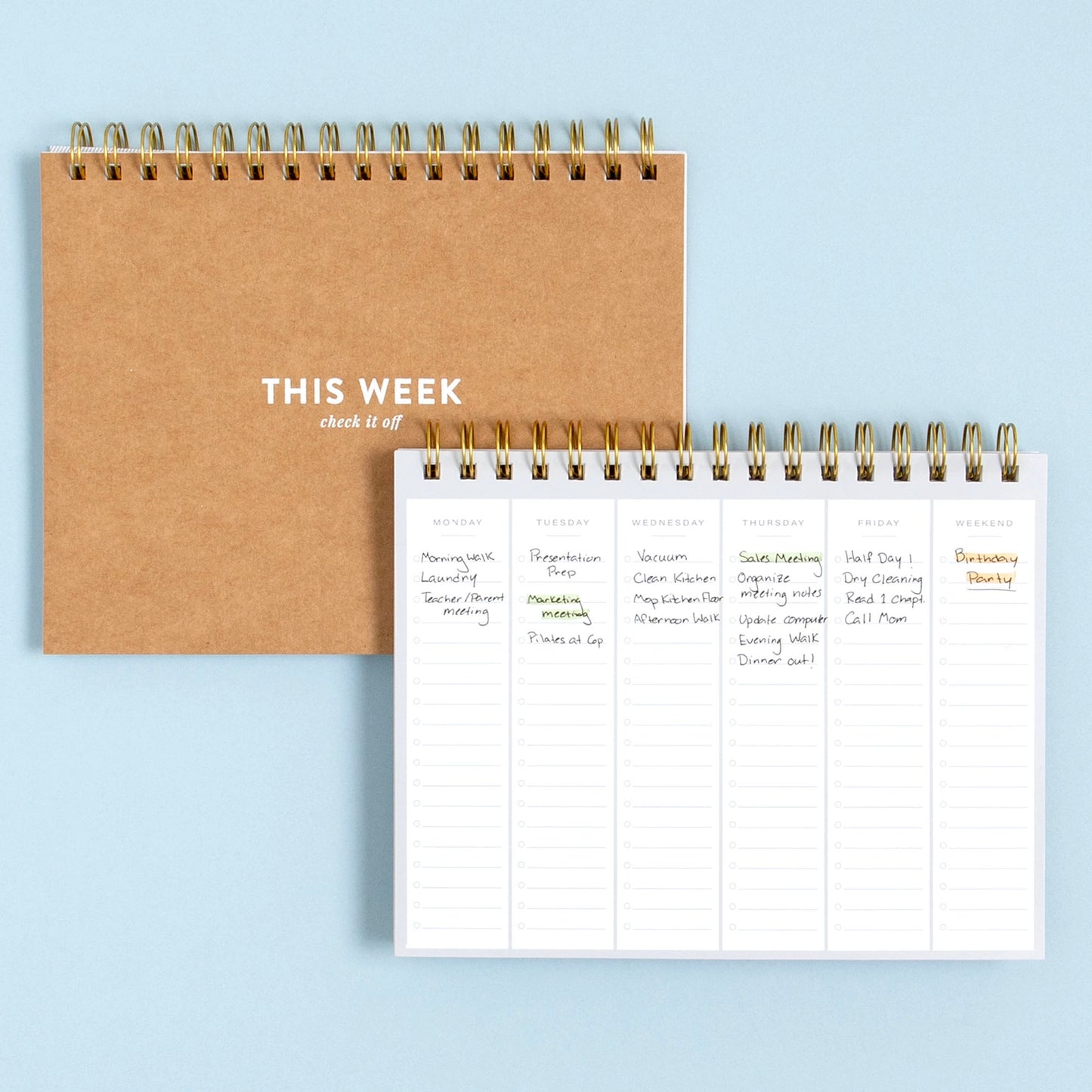 Undated Spiral Weekly Planner | 7" x 9" Weekly To-Do Planner