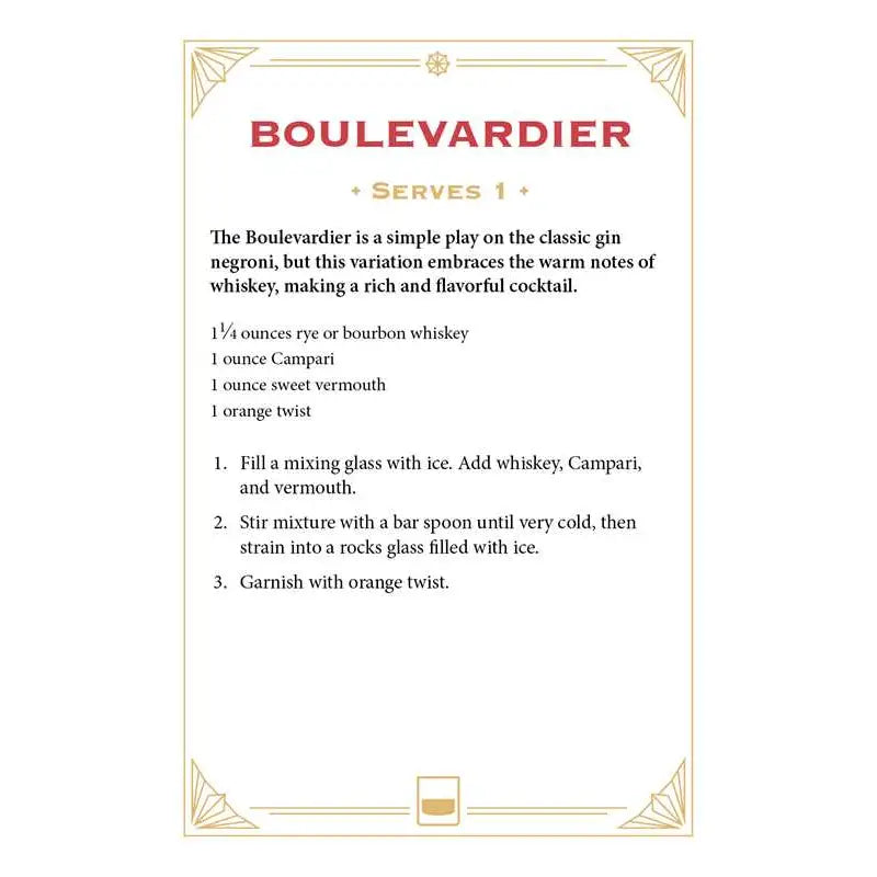 Whiskey Cocktail Cards A–Z | 75 Whiskey Drink Recipe Cards