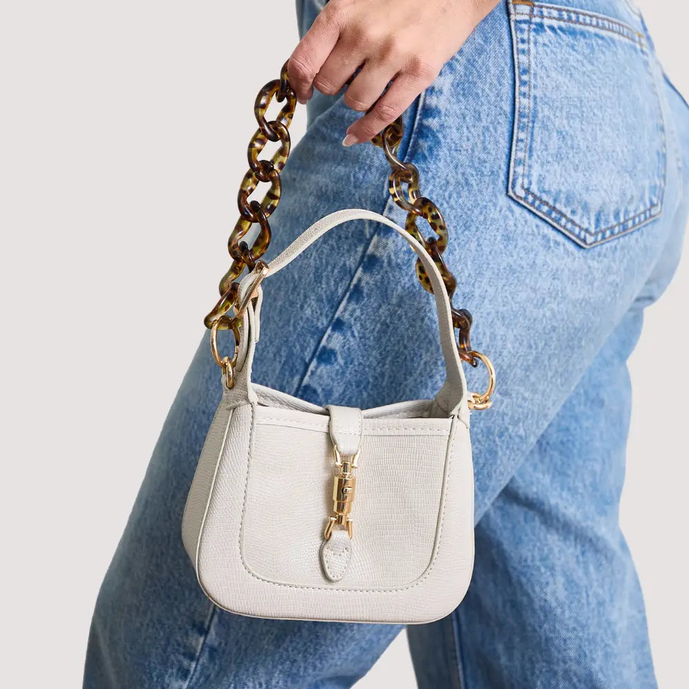 The Paige Mini | Ivory Croc Stadium-Approved Crossbody Bag