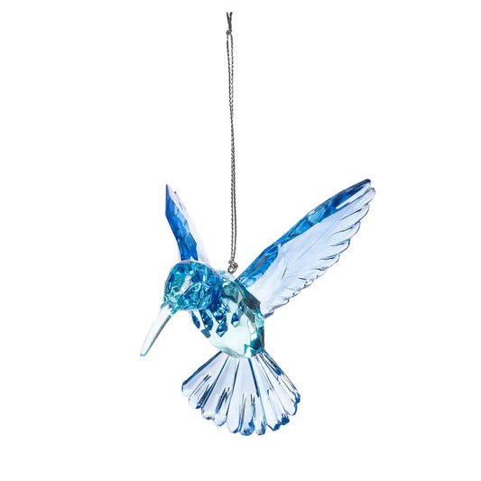 Christmas Hummingbird Bird Blue & Purple Gem Ornament