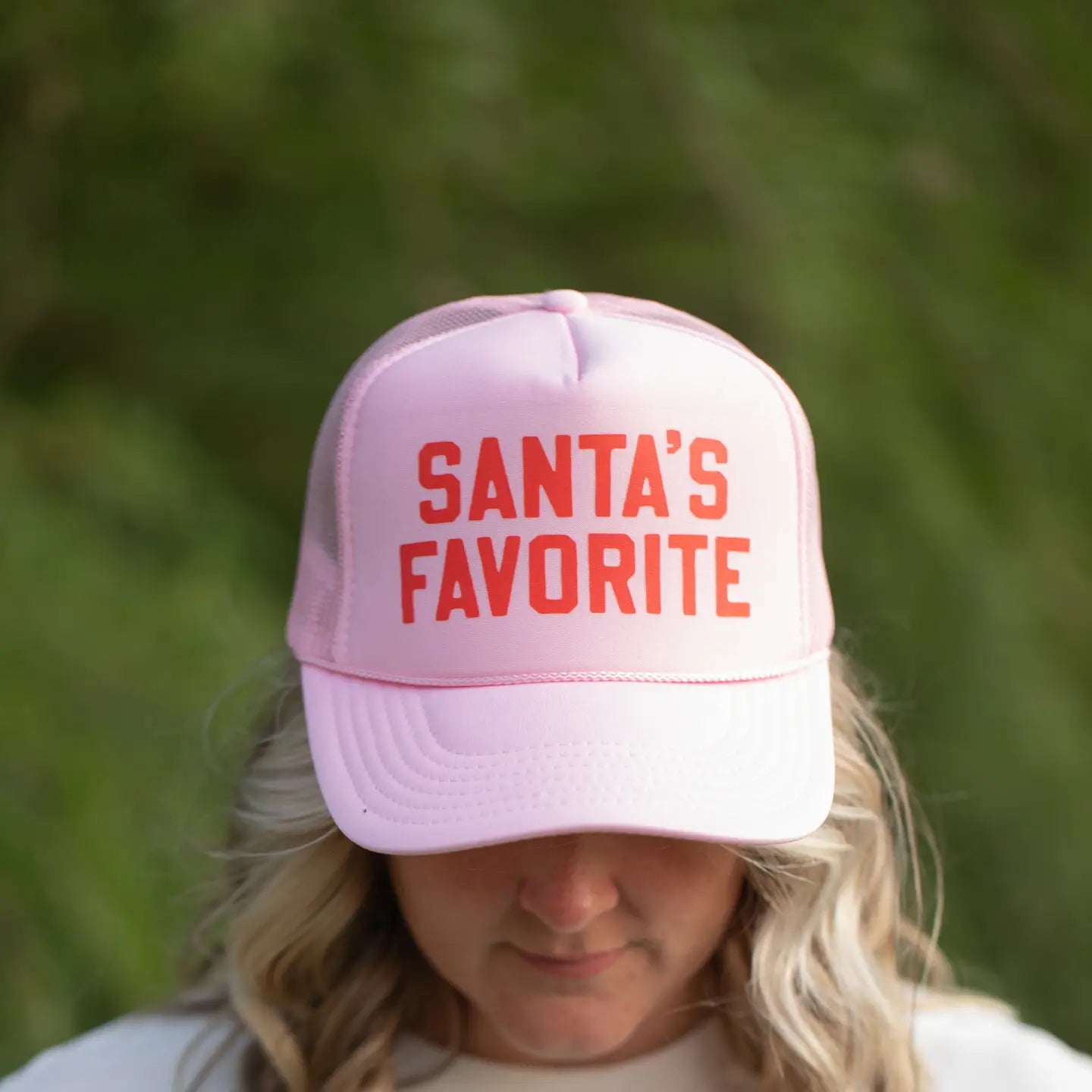 Pink Santa's Favorite Trucker Hat