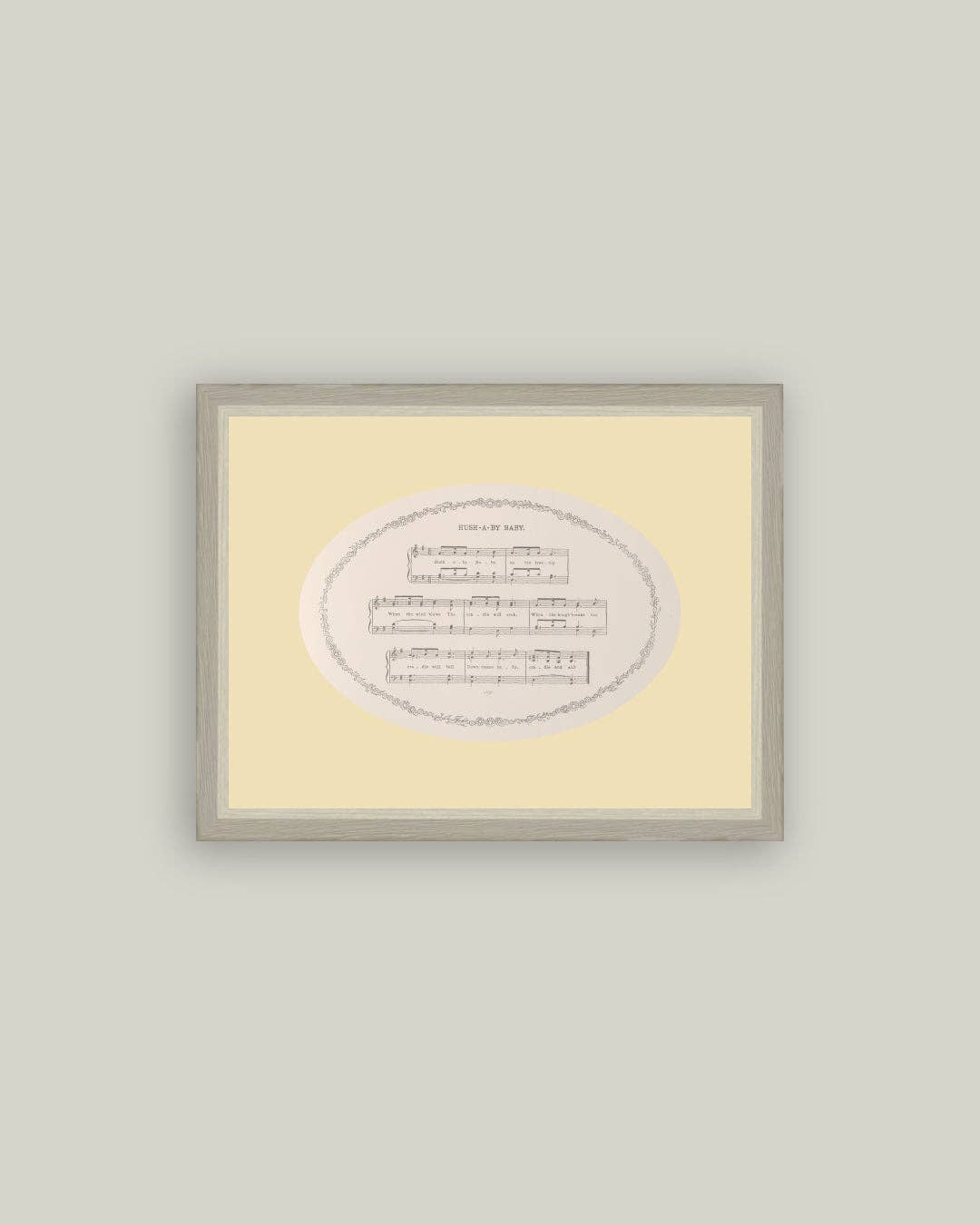 Hush-a-Bye Baby Framed Antique Art: 6x4