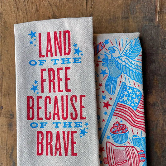 Land of the Free Tea Towel