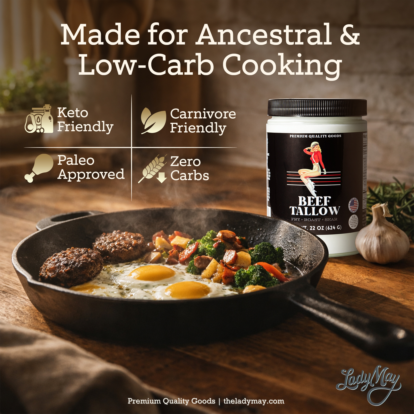 22oz Premium Grass-Fed Beef Tallow