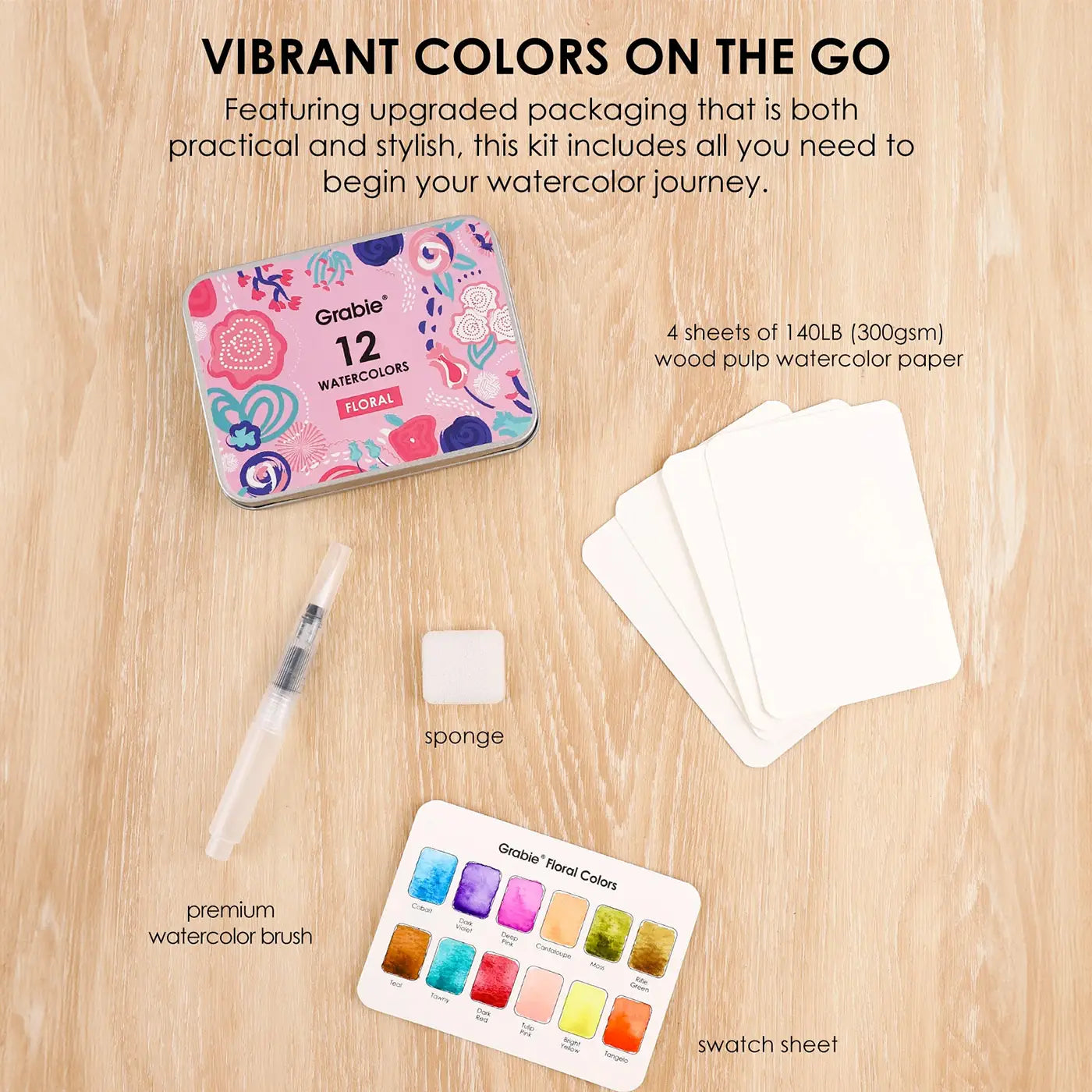 Floral Watercolors Pocket Set
