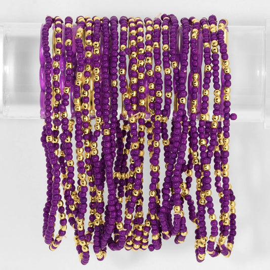 Splendid Iris Seed Bead Stretch Bracelet