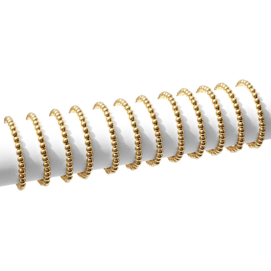 Splendid Iris Gold 6mm Beaded Stretch Bracelet